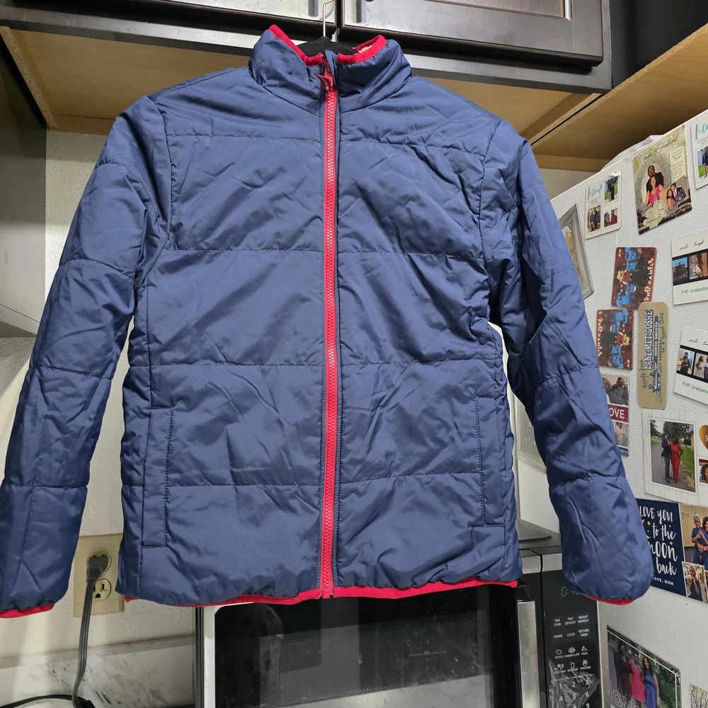 Member Mark Fleece Lines Puffer Reversible Jacket Toddler Boys 10/12